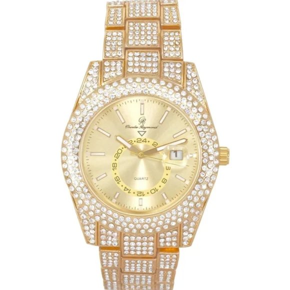 Watch and Jewelry set cuban chain watch earrings - Picture 6 of 9